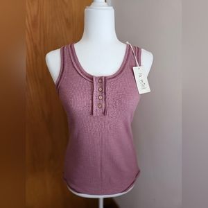La Miel berry ribbed tank top Medium